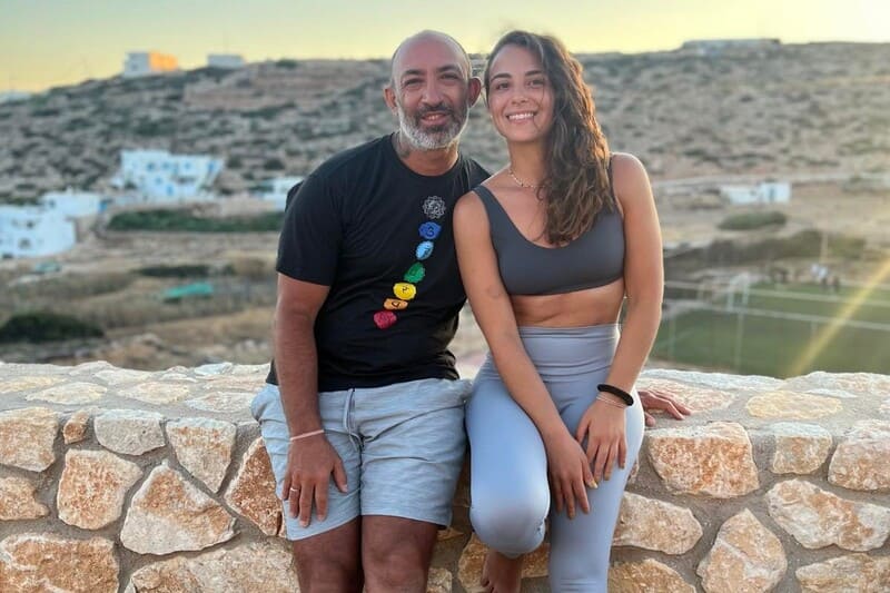 Yoga teachers Petros Kompogiourgas and Mary Stamboltzi, founders of the Arunah Shankha and StudiOm yoga schools