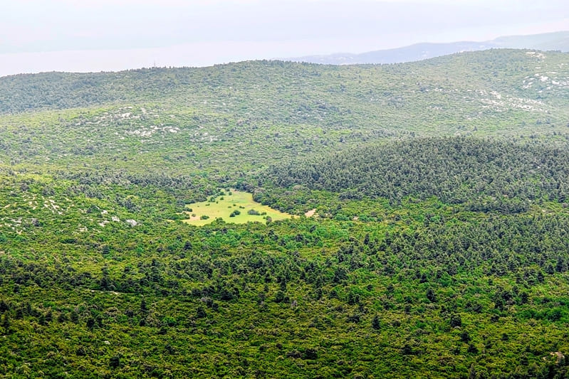 View from the Saloniki Plateau of Mount Parnitha with the Evoikos Gulf in the background