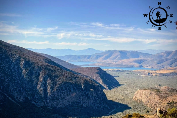 Πανοραμική θέα στον ελαιώνα της Άμφισσας από το αρχαίο μονοπάτι Δελφοί Κίρρα